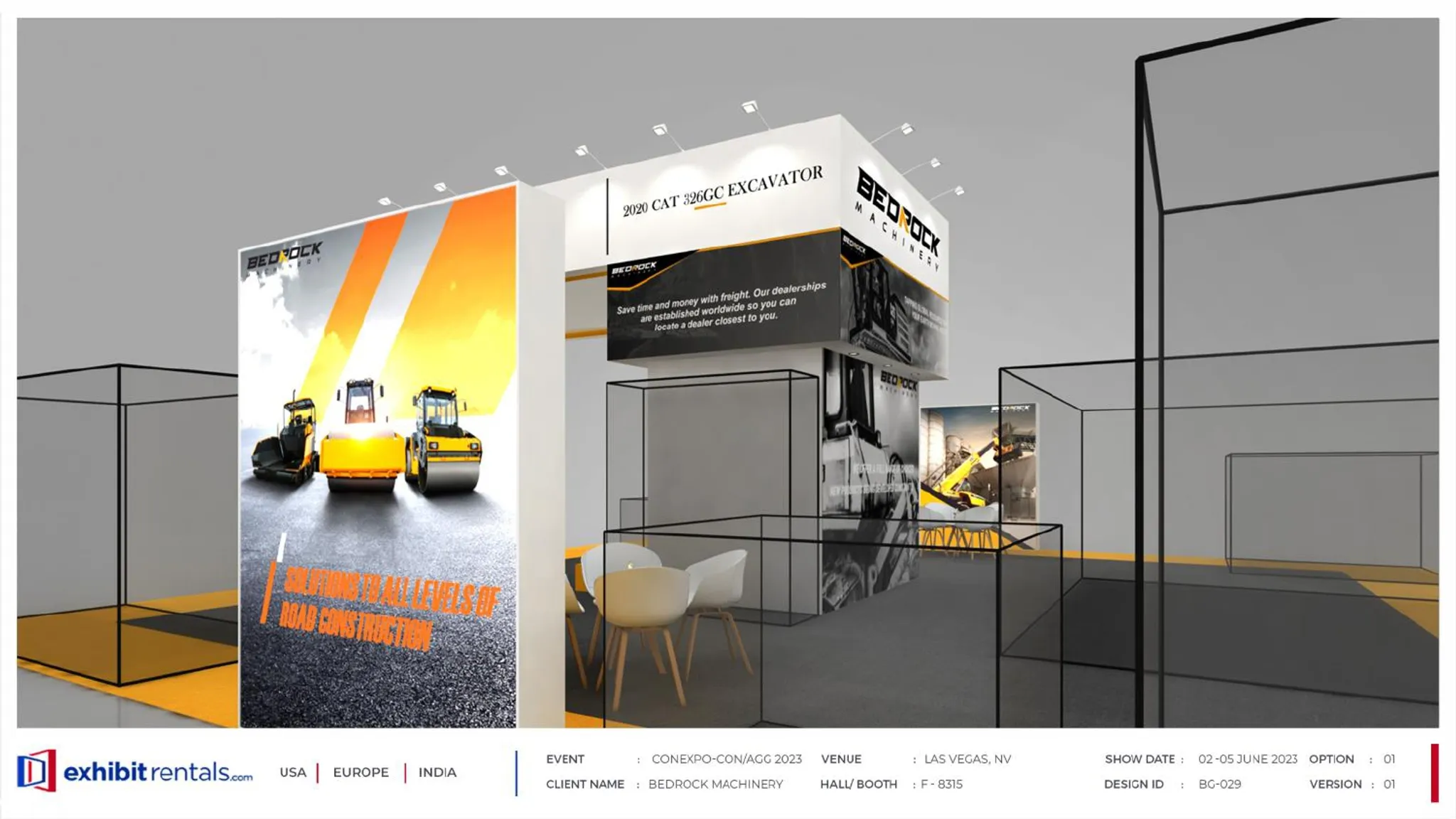 40x40 Island booth design by Exhibit-Rentals